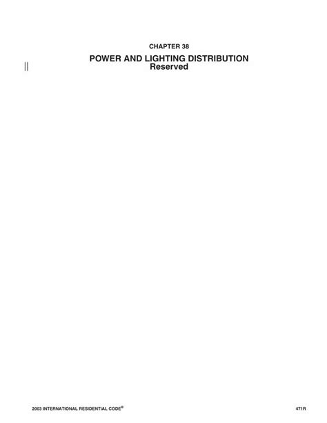 Chapter 38 Power and Lighting Distribution 